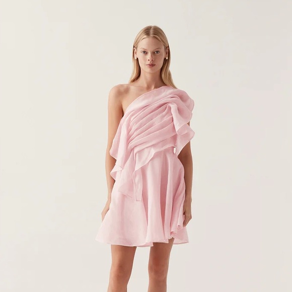 Aje Soft Pink One-Shoulder Dress - Picture 1 of 2